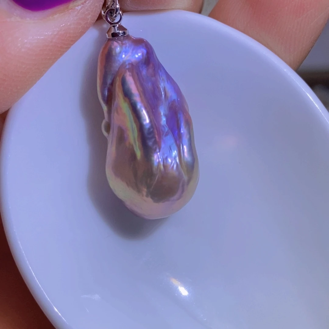 银S925镶嵌珍珠淡水珍珠