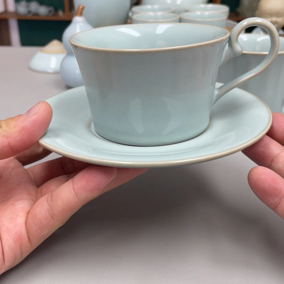 这***大瓷天青色赵琳老师咖啡杯