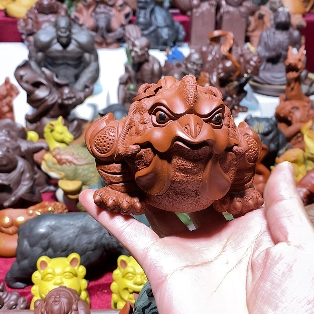 茶宠紫砂宜兴紫砂鸡蟾