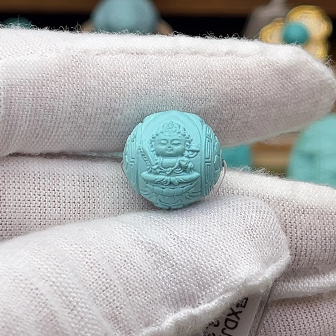 绿松石未镶嵌珠宝奇石苍玉禅佛珠