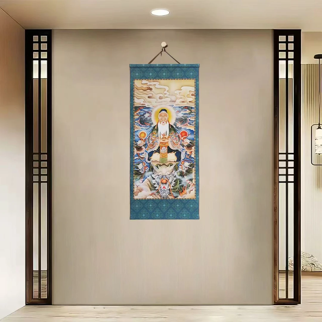 {40-F12鸿钧老祖}净尺寸40x85cm现代简约挂轴装饰画办公室家居装