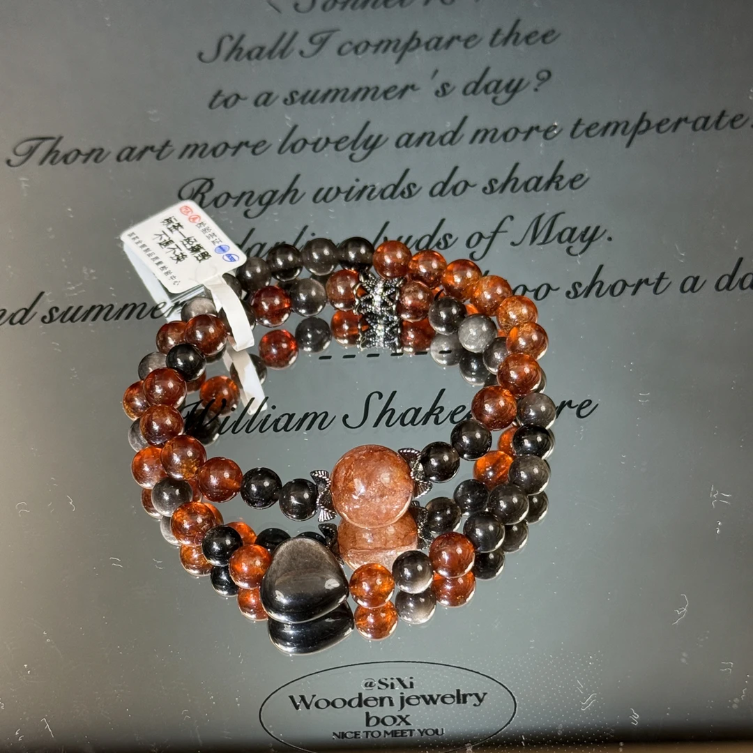 【悠山山珠宝】Y148灰烬-银耀石石榴石