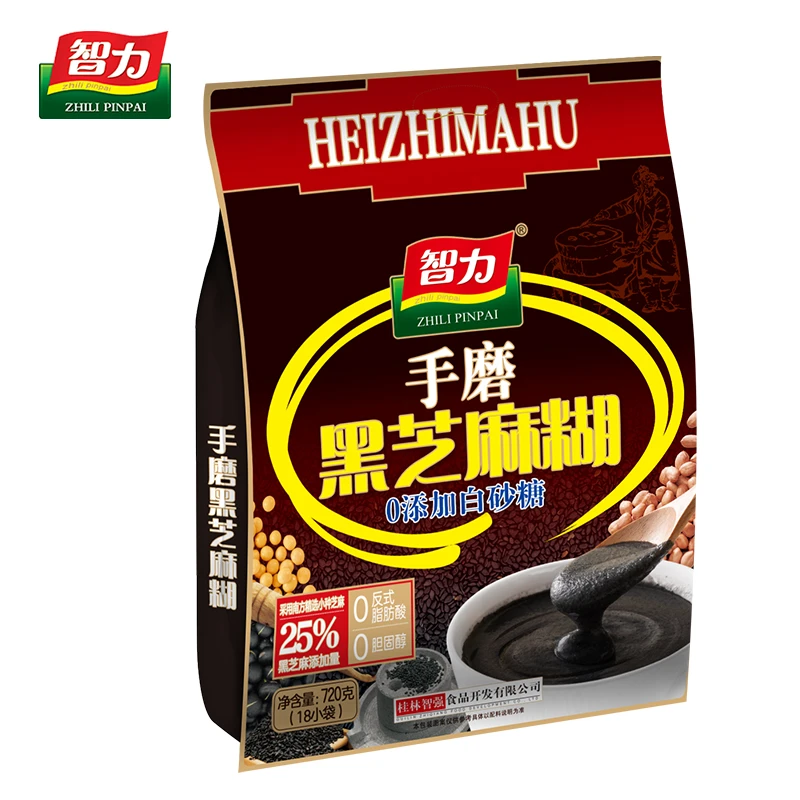 智力手磨黑芝麻糊720g无蔗糖营养早餐健康美味代餐粉送父母小袋装