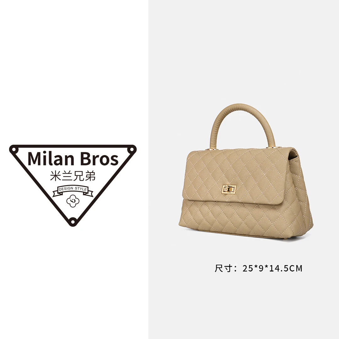 【米兰兄弟】头层牛皮小mini托特小鸡黄