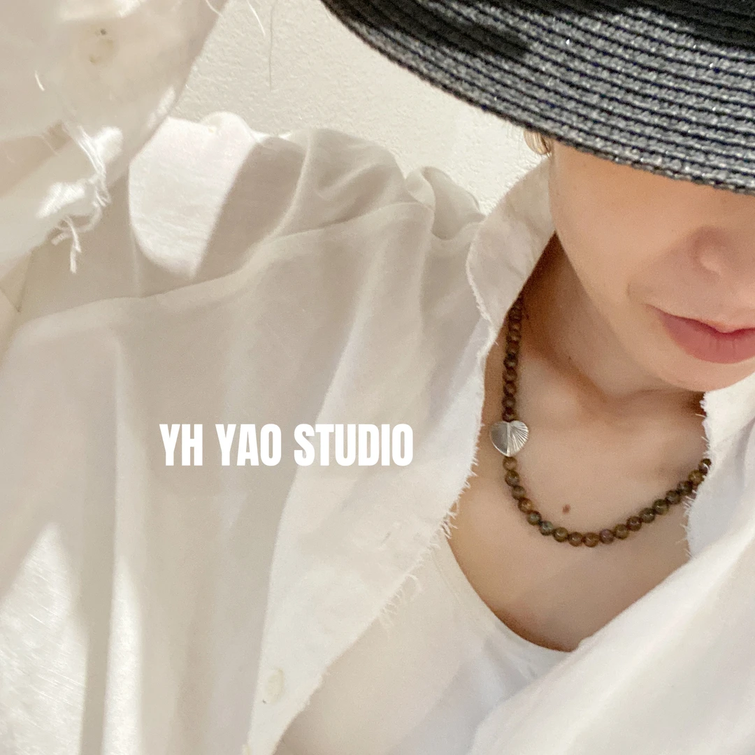 吊坠925银 【彼得爱心】小众贝壳纹做旧复古项链手链双戴弹力项链