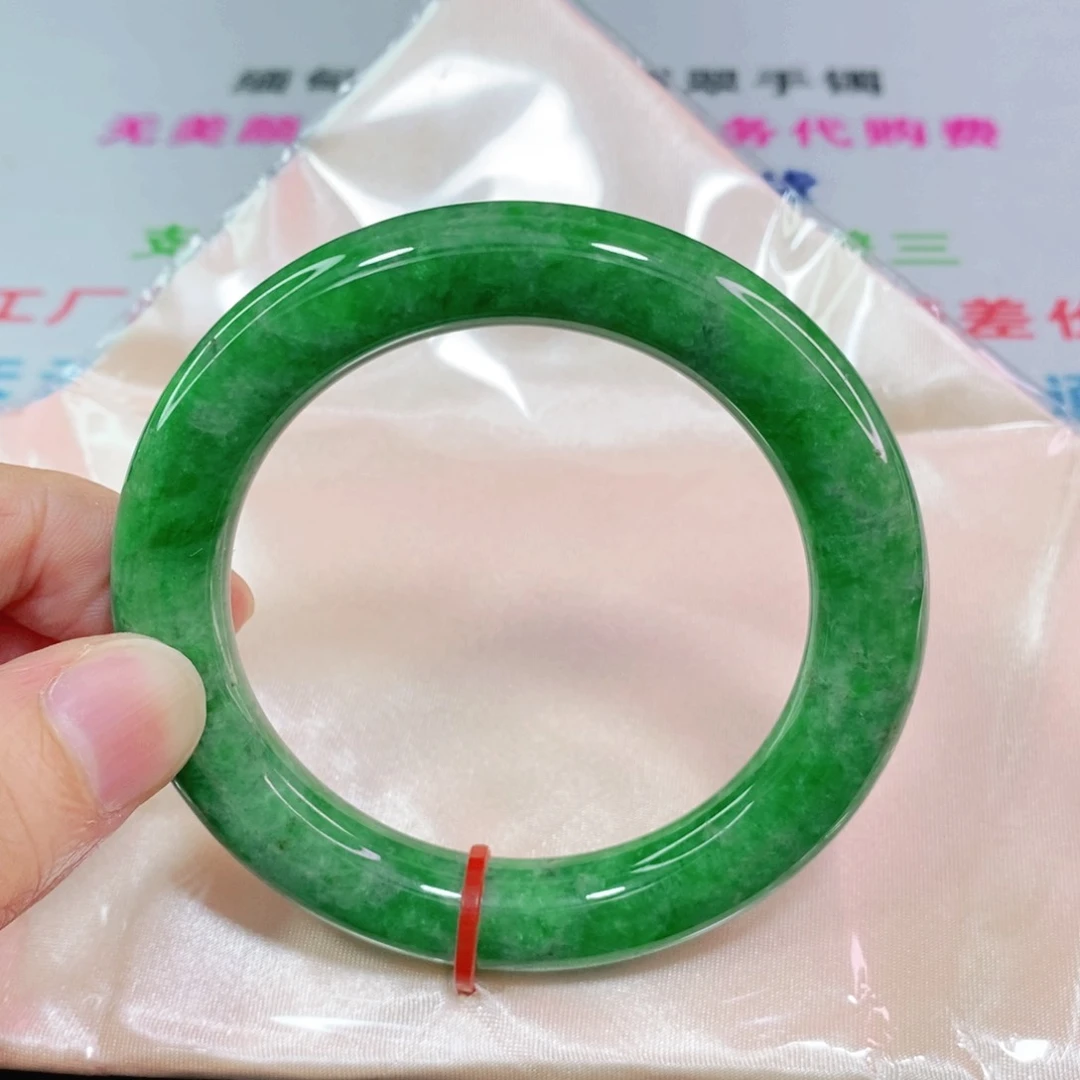 翡翠手镯未镶嵌5455圈口圆条
