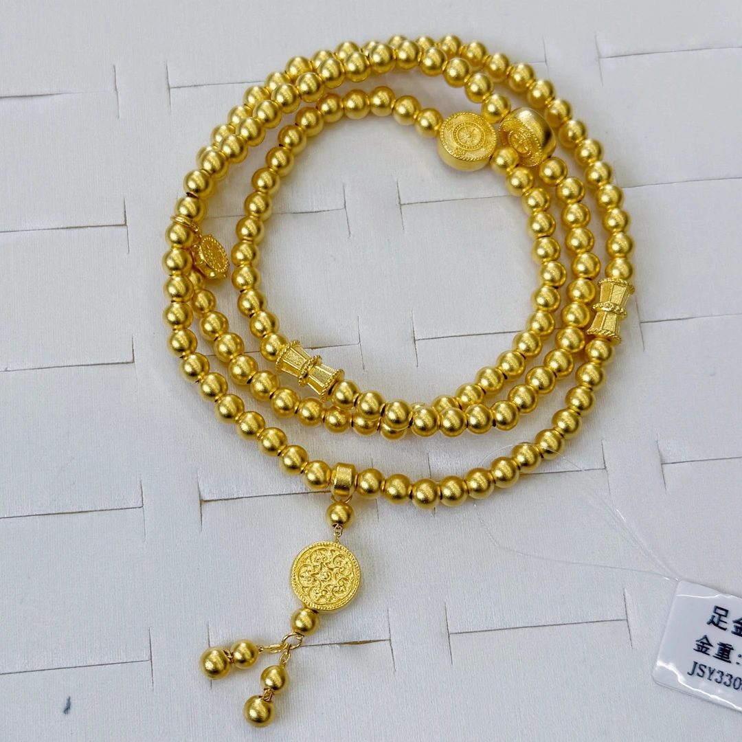 足金999 三圈传承古法手串