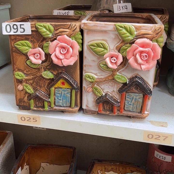 紫砂花盆粗陶材质多肉花盆