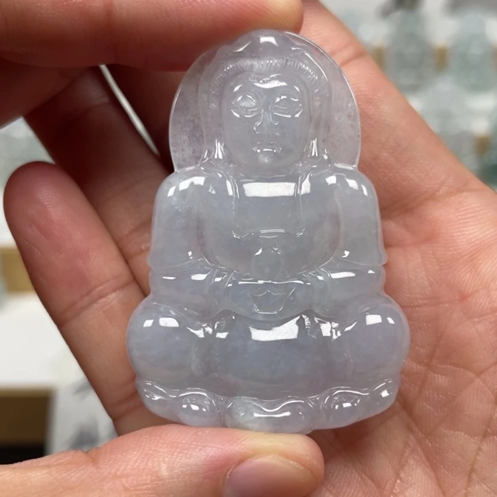 翡翠未镶嵌套链天然缅甸翡翠A货观音20号