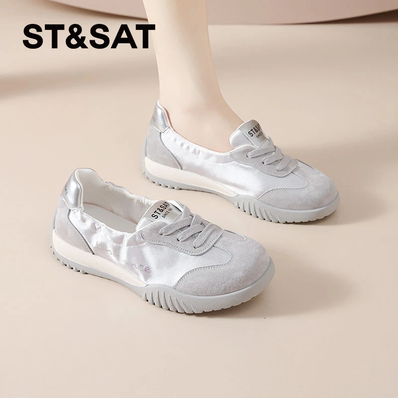 星期六芭蕾舞单鞋女2025新款夏季薄款休闲鞋一脚蹬德训鞋透气女鞋