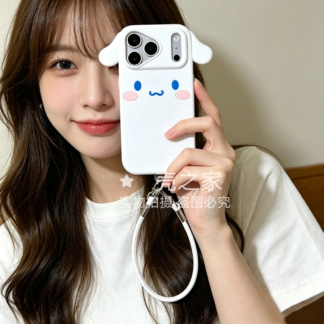 立体卡通玉桂狗适用苹果18promax手机壳17全包16硅胶15防摔4女款3