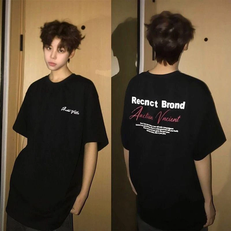 【TQUX港奢男装】美式oversize品质透气短袖t恤男夏季新款高街潮