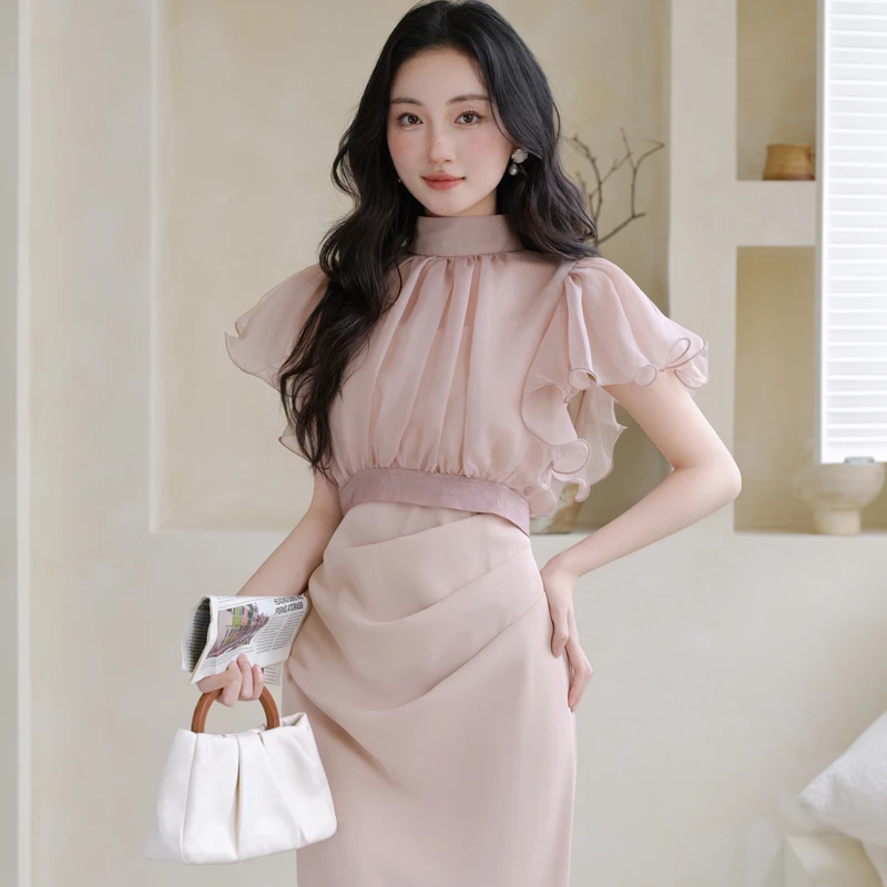 千金清冷感贵系衣服法式吊带裙加洋气短袖罩衫女装裙子套装两件套