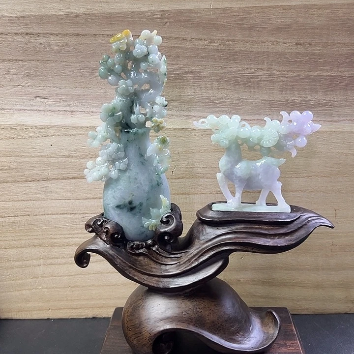 虫***草翡翠未镶嵌摆件翡翠