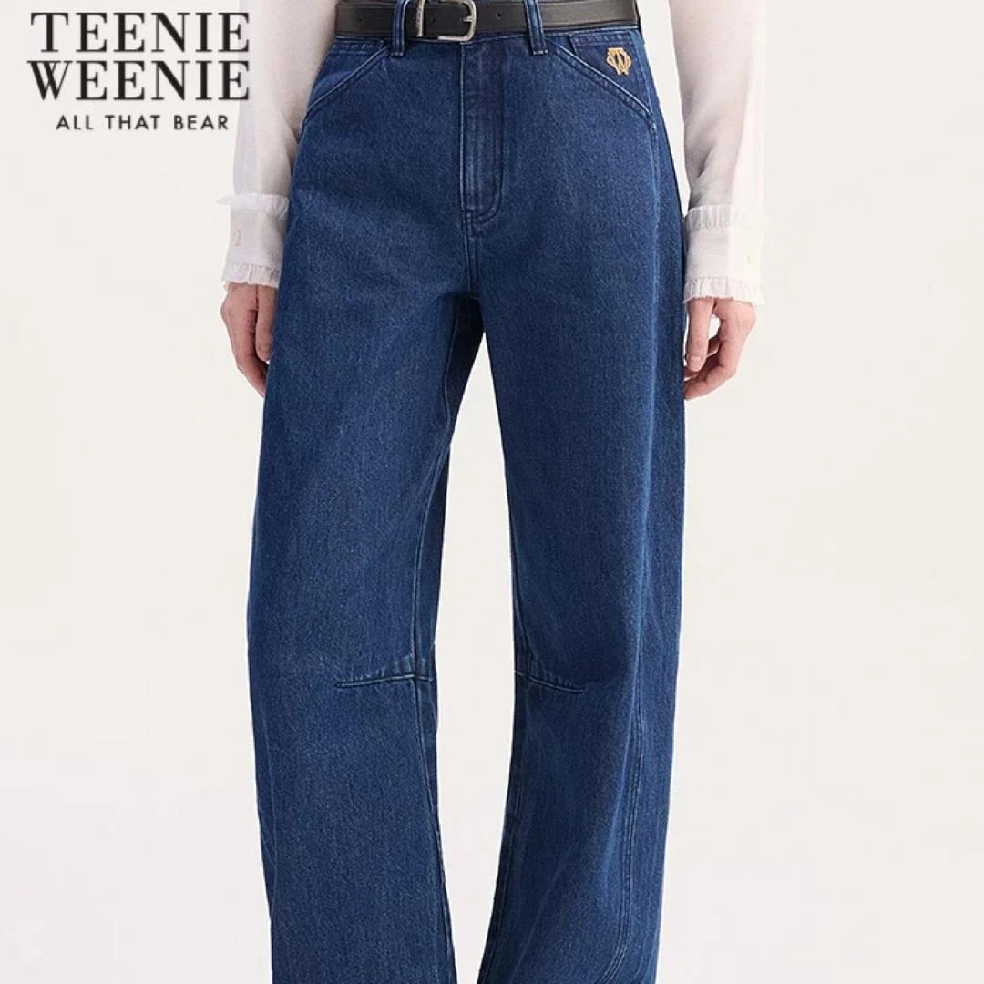 TeenieWeenie小熊高腰牛仔裤女25年秋冬新款TTTJ254904W