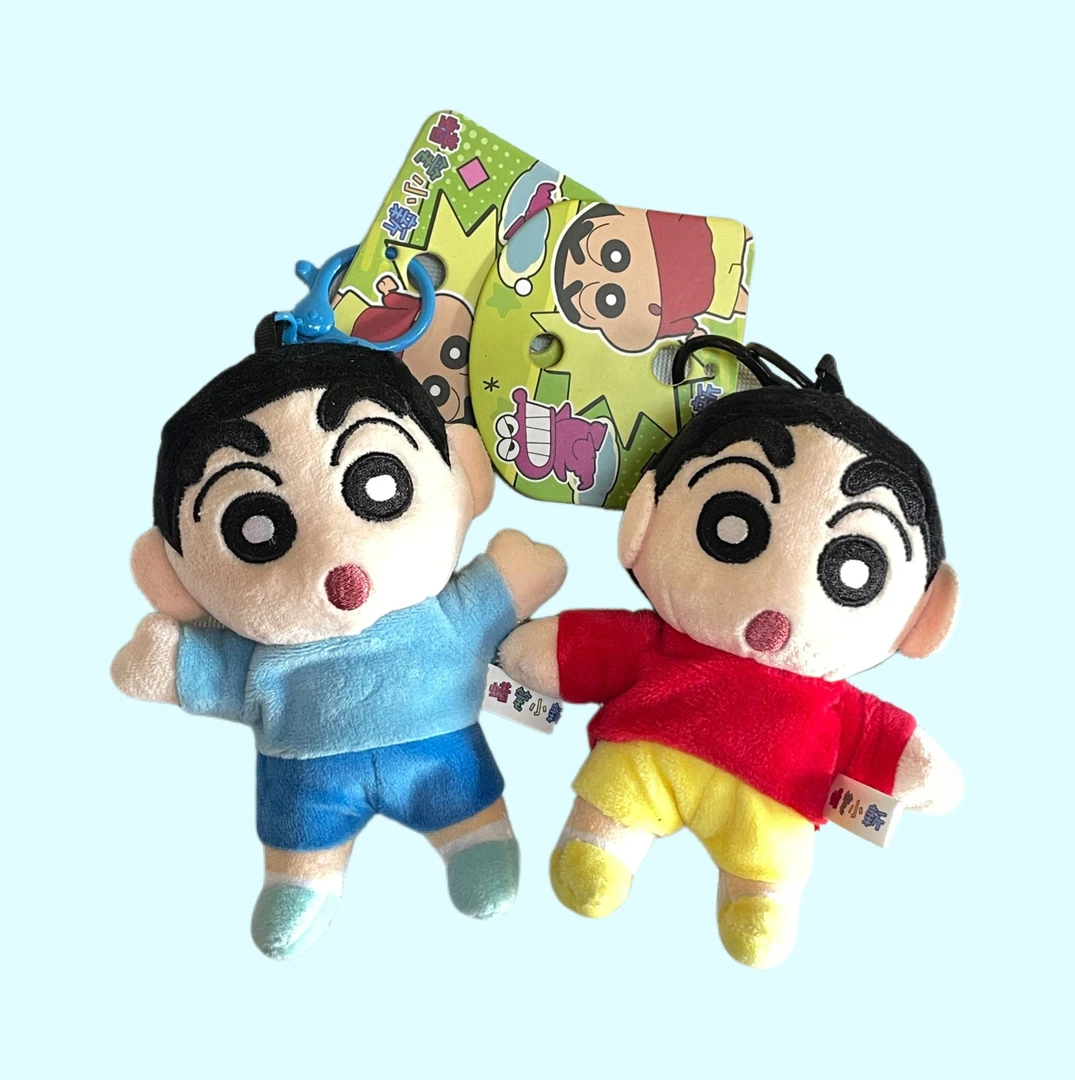 正版授权蜡笔小新布艺日常造型系列毛绒公仔扣挂件书包挂饰