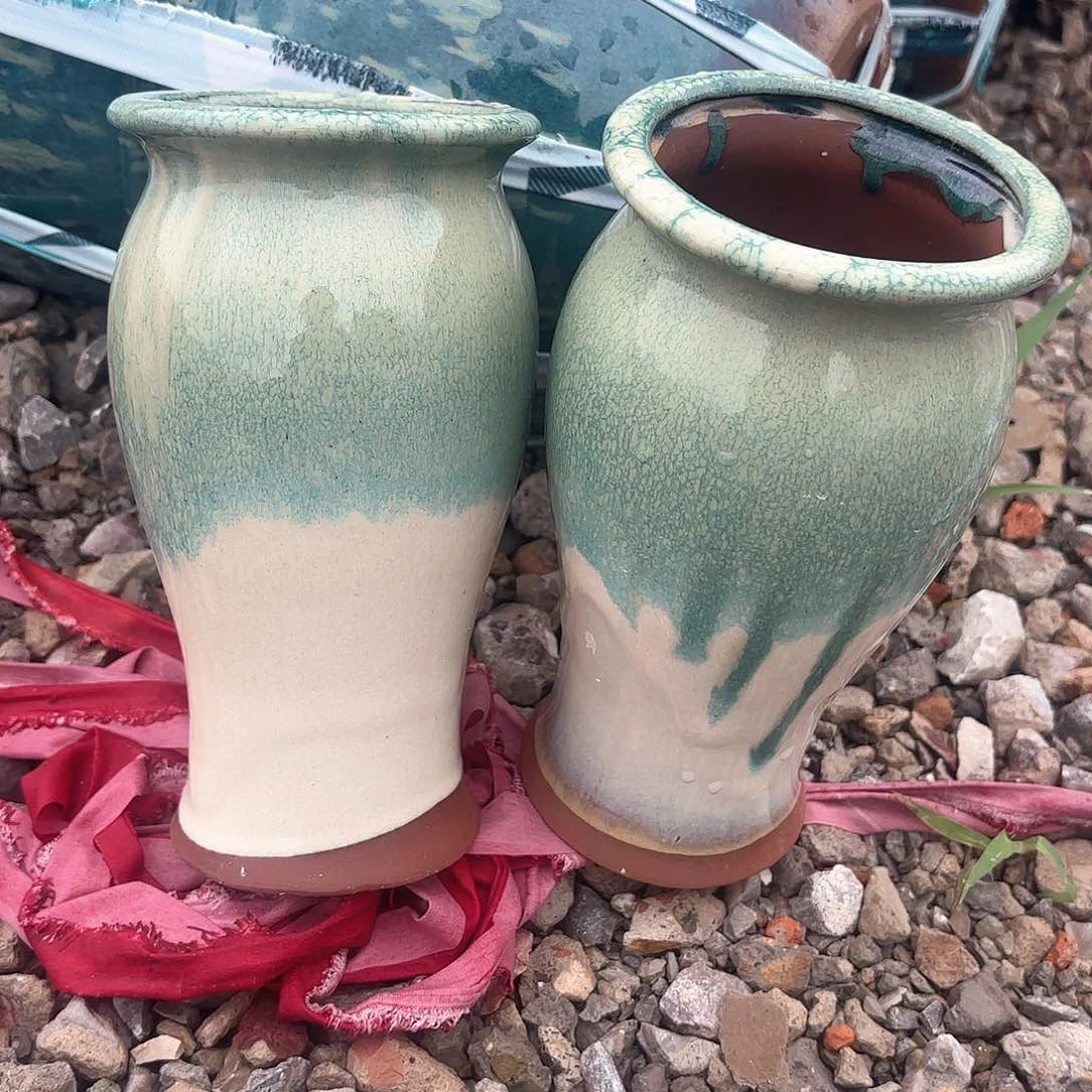 紫砂花盆两个口径10高度20