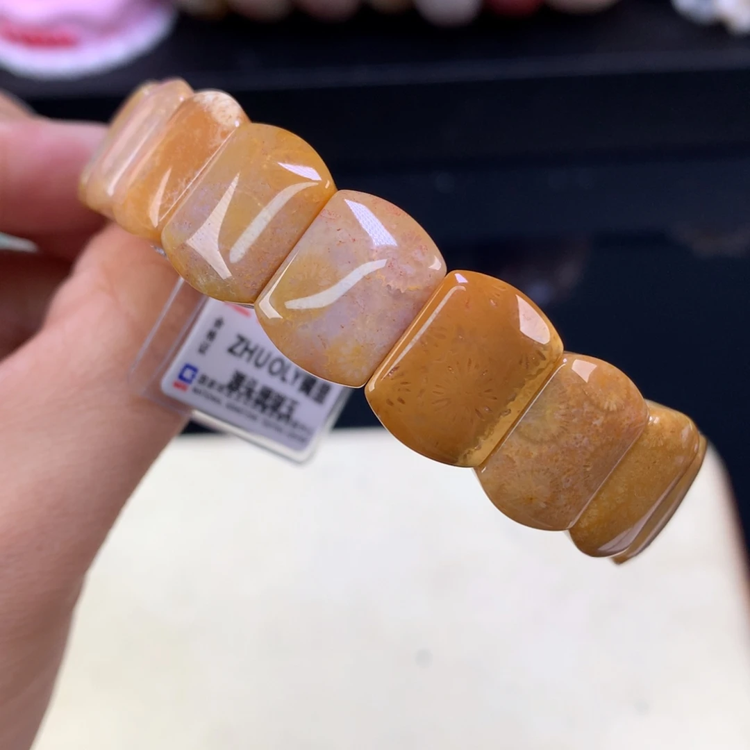 硅化珊瑚（珊瑚玉）未镶嵌吊坠(赠链)五折手排（26号）