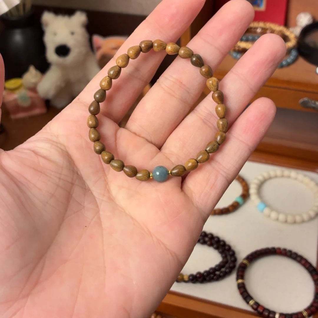 菩提根/象牙果手串绿檀木