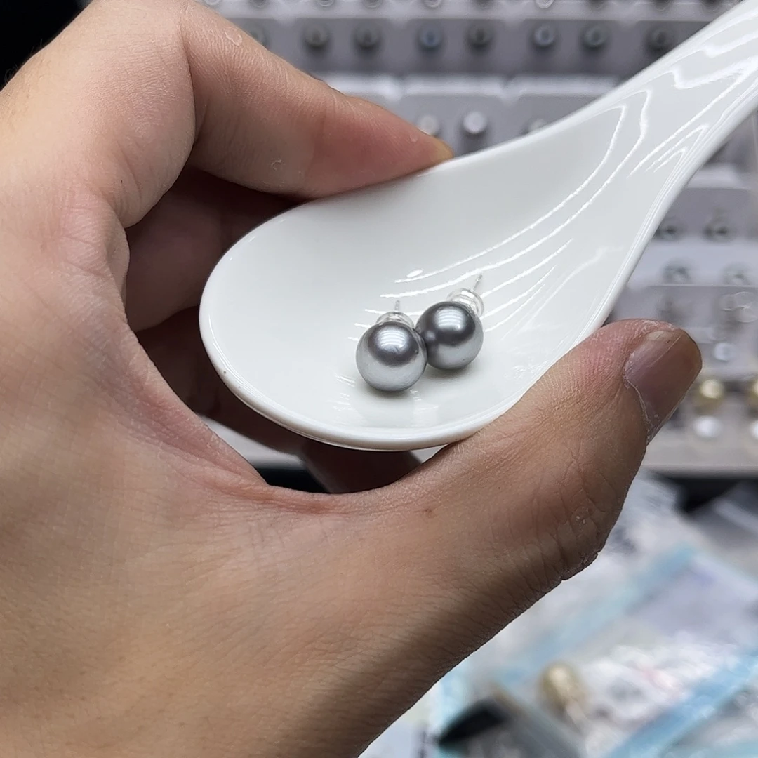 银S925镶嵌耳饰海水珍珠