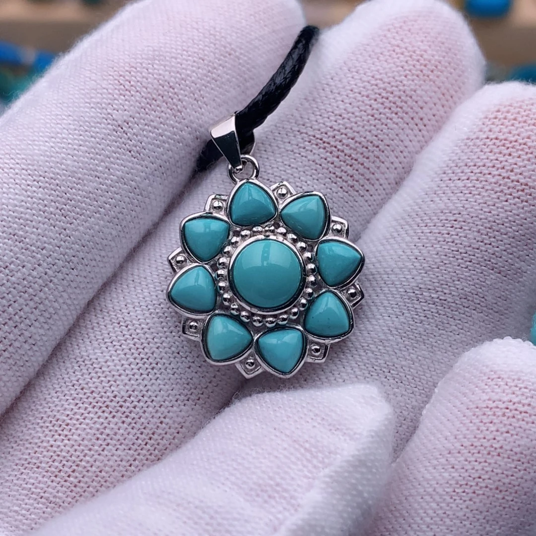 绿松石银S925镶嵌珠宝奇石