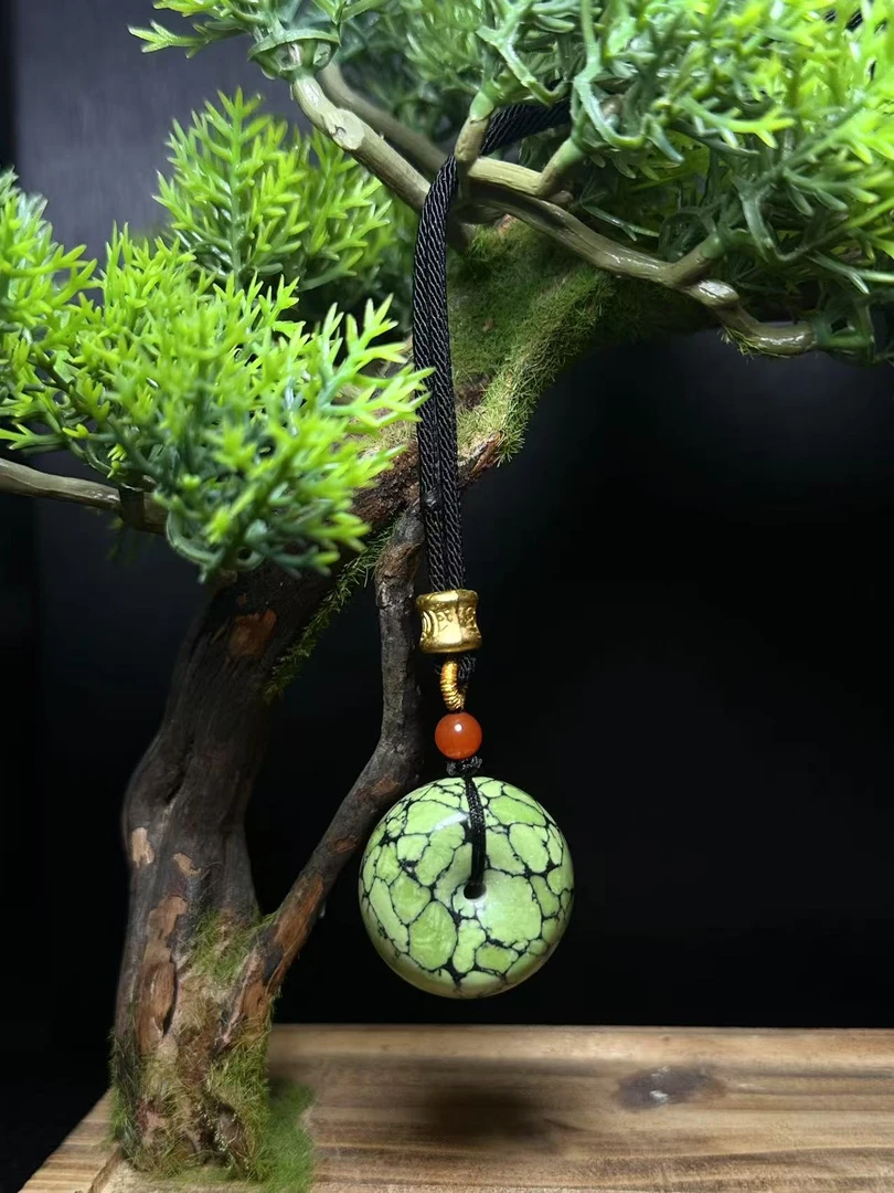 【缘祥专享】湖北原矿时尚 松 石平安扣吊坠配饰(多样性发货)