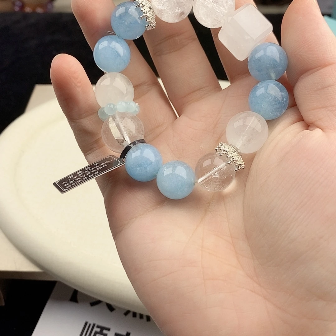 银S925镀金镶嵌手链水晶