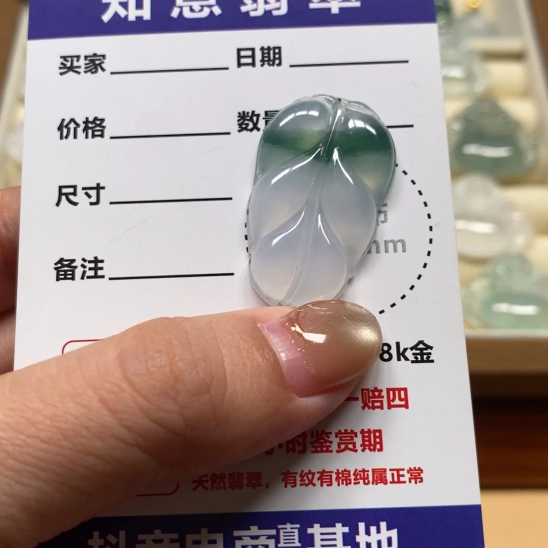 翡翠未镶嵌颈饰叶子