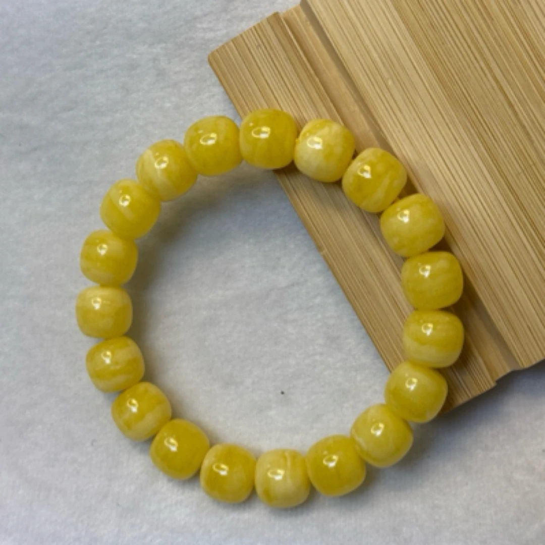 焦皮同料橘白花虎皮13m老型单圈蜜蜡