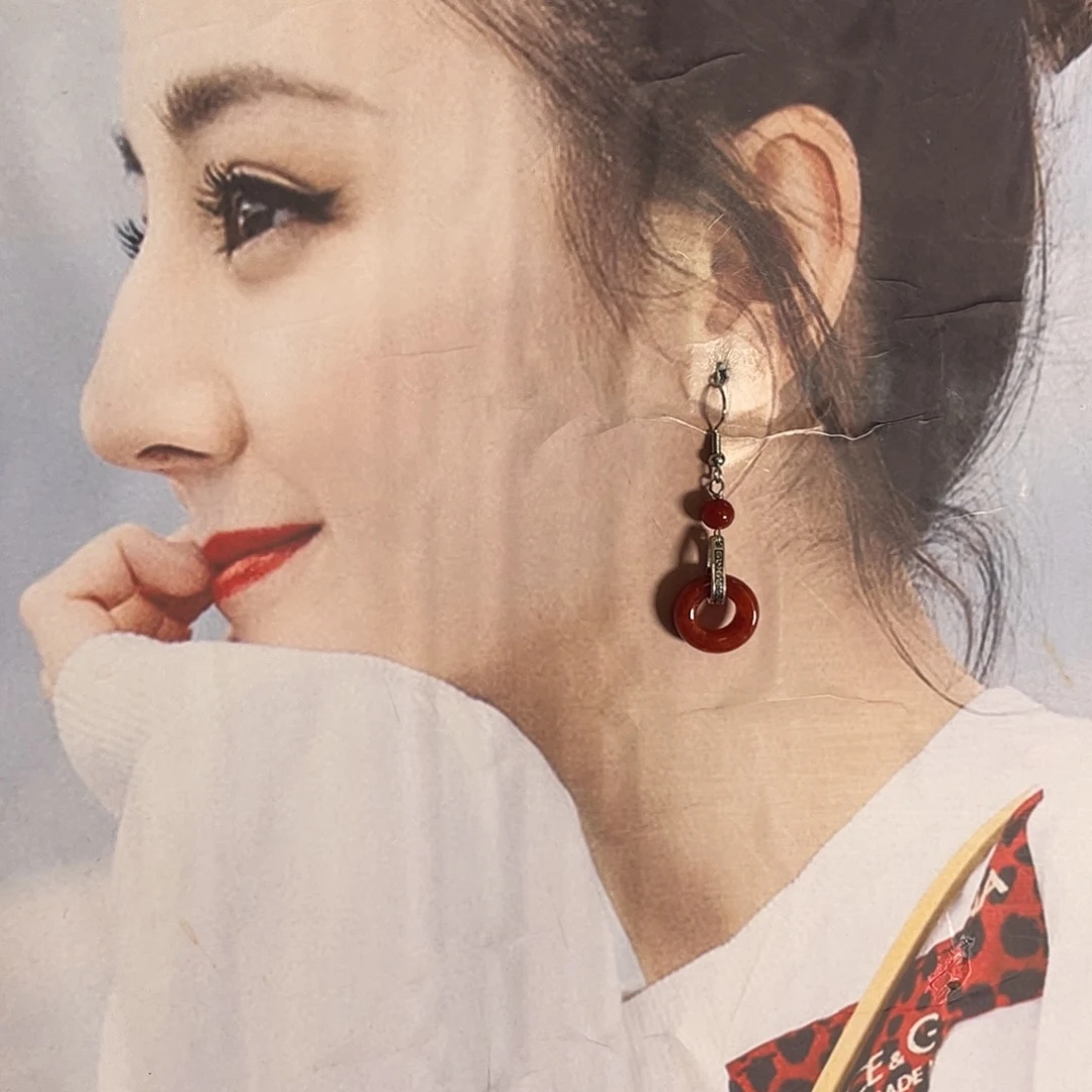 翡翠银S925镶嵌耳饰164