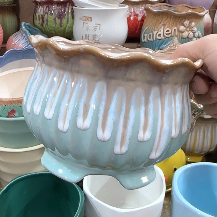 多肉绿植花盆凑9块包邮，有孔