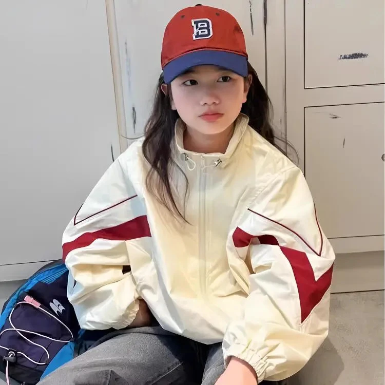 儿童装女童外套秋装2025新款洋气儿童开衫中大童宽松春秋卫衣夹克