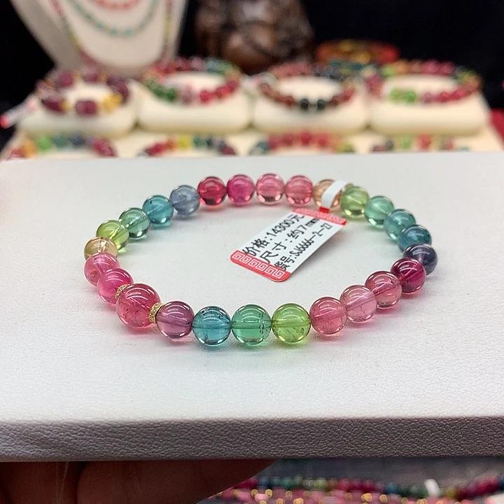 碧玺手链未镶嵌人鱼手串7mm