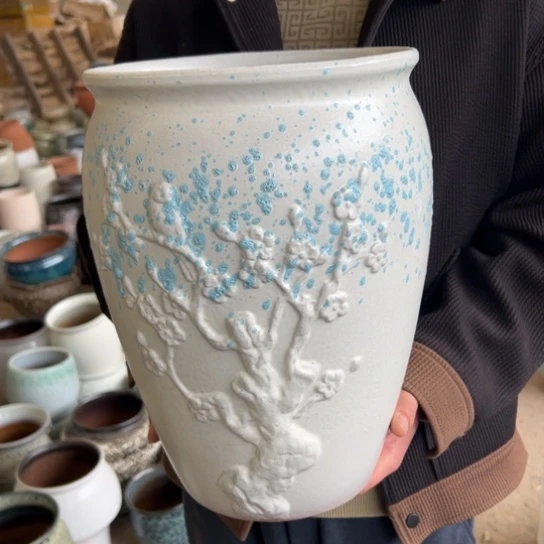 紫砂花盆高36口25————-