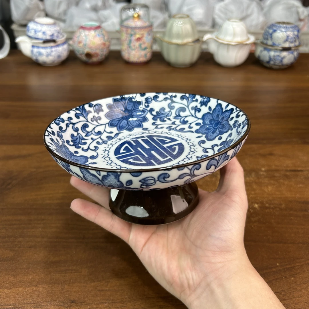 D640-缠枝莲大号茶点盘
