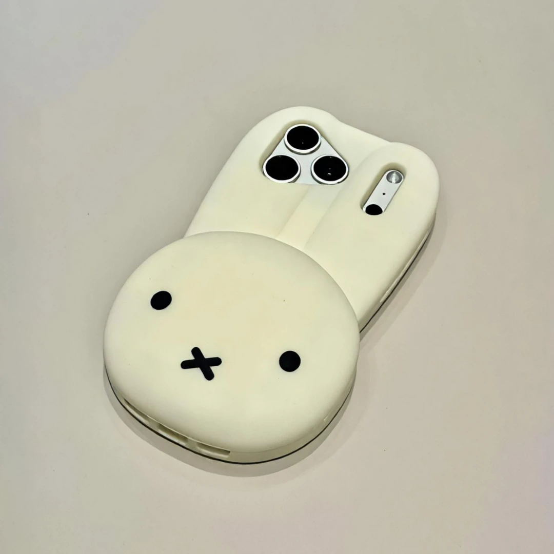 立体米菲兔适用iPhone17pro可爱防摔ins卡通创意立体软硅胶手机壳