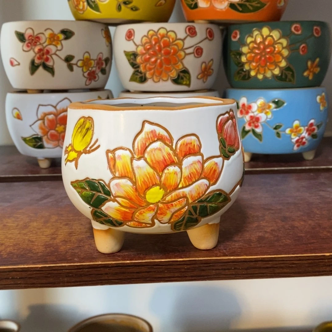 红陶韩式多肉植物花盆