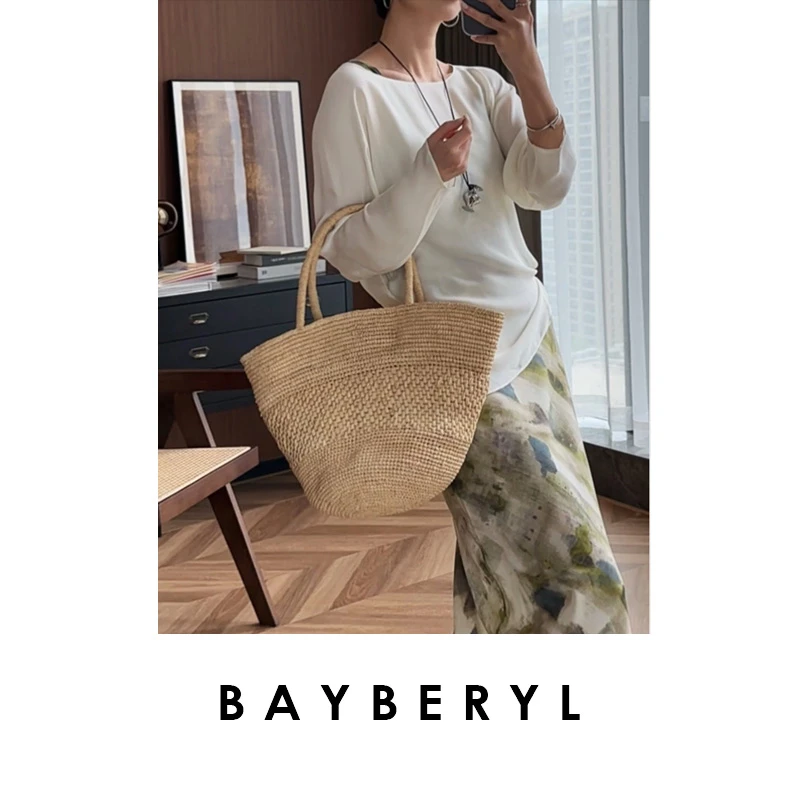 BAYBERYL老贝薄如蝉翼*显瘦轻透气质百搭圆领衬衫NCY5E0925-5/10