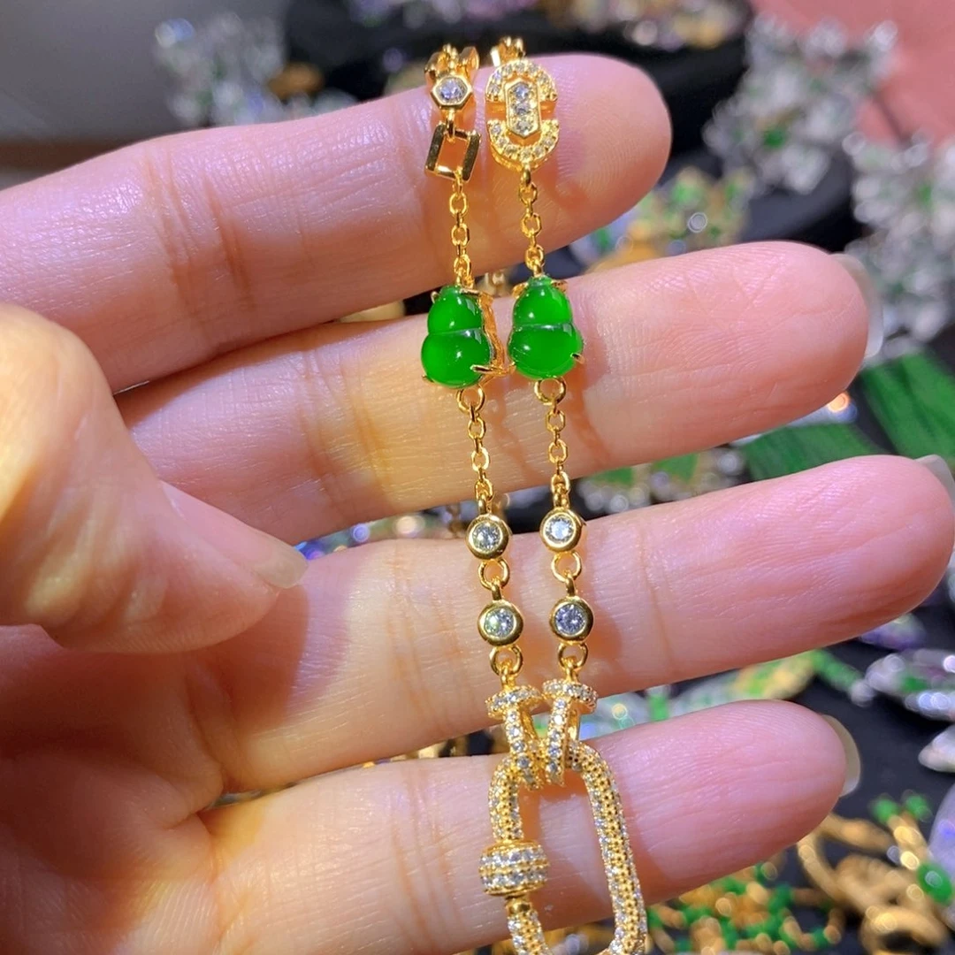 吊坠(不含链)银S925镶嵌翡翠