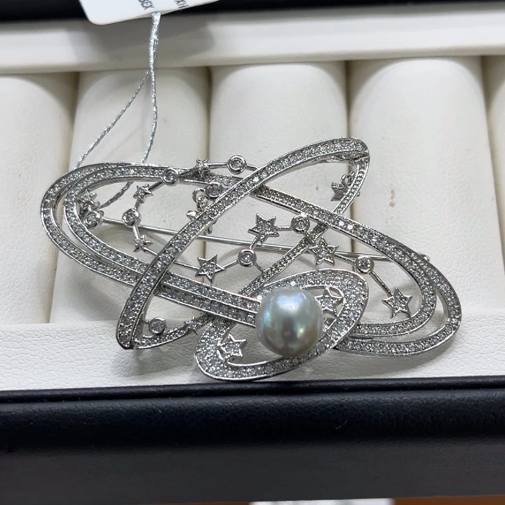 合金胸饰海水珍珠8-9mm 98号