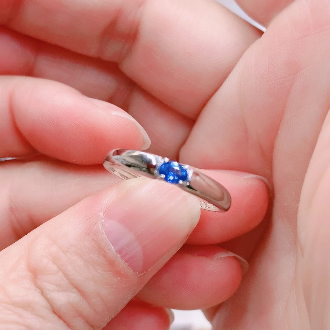 蓝宝石戒指银S925镶嵌