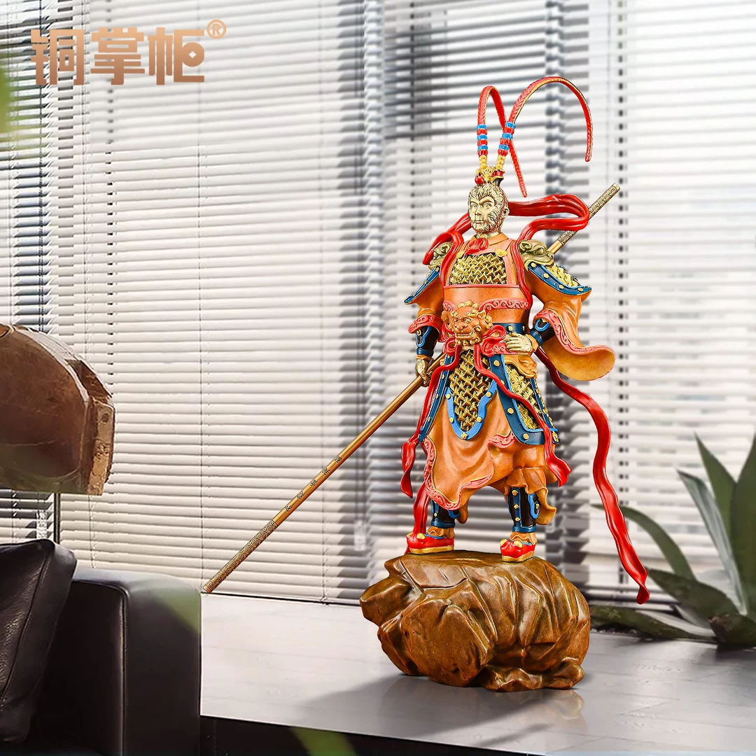 铜掌柜孙悟空摆件黄铜猴子齐天大圣公司前台办公室工位桌面装饰品