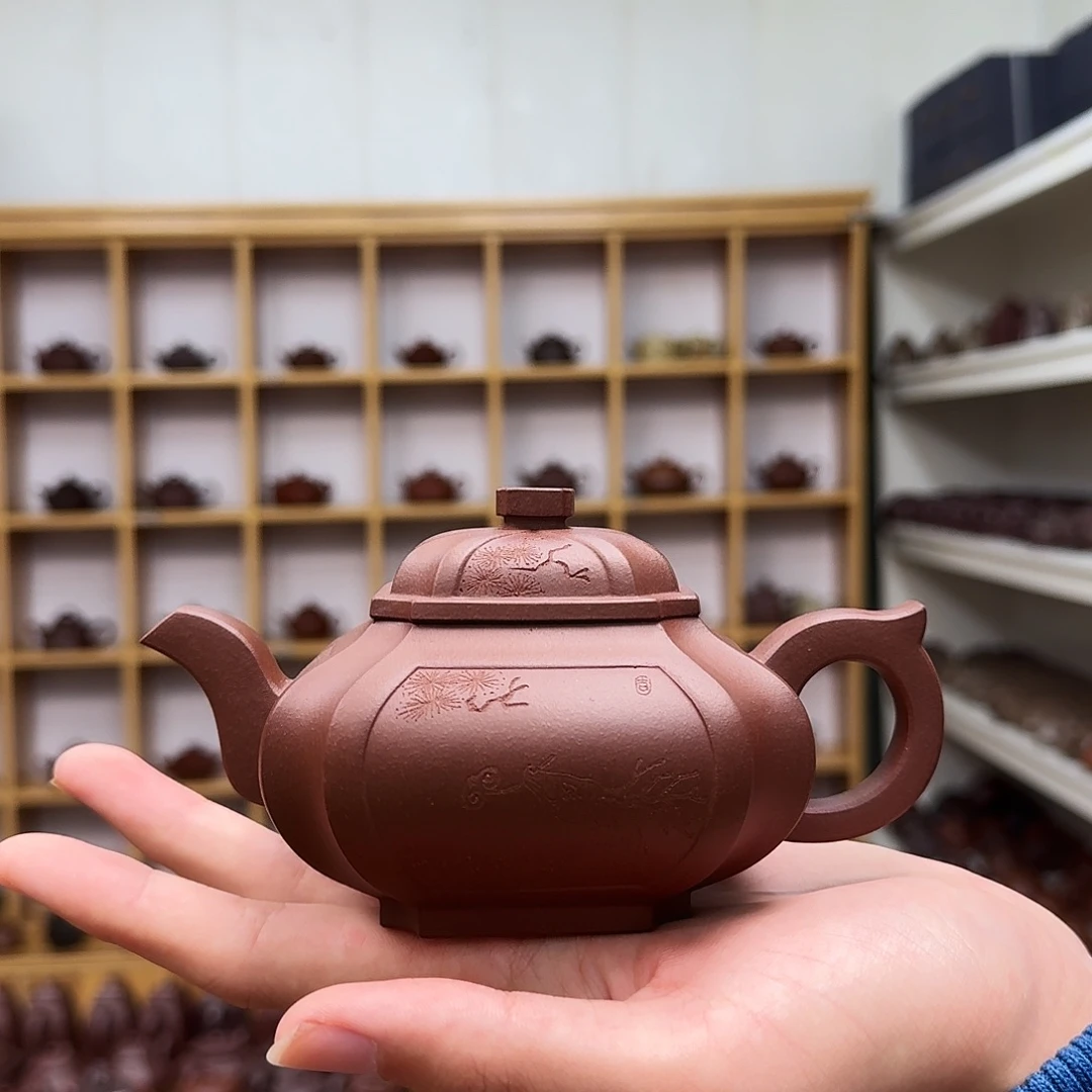紫砂茶壶四方抽角井栏260cc