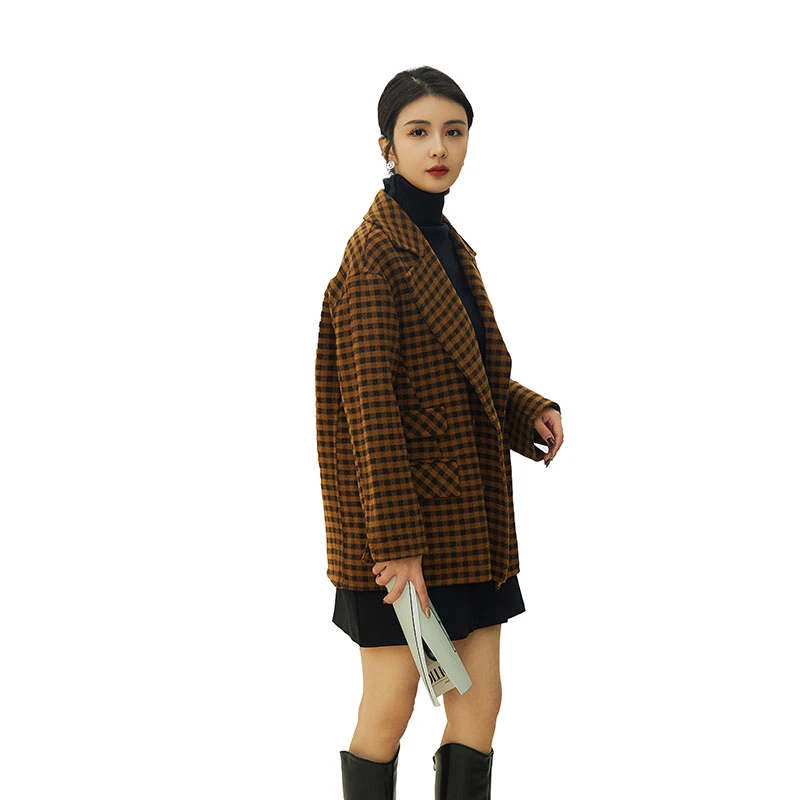 Falaibang/法莱邦99062时尚款格子羊毛外套