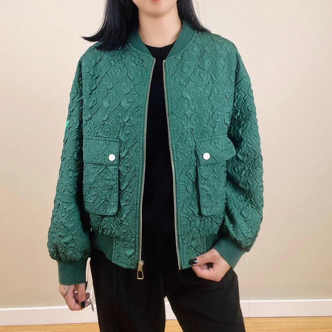 M1139商场专柜无同款时尚开衫棒球服女秋季修身外套百搭休闲新款