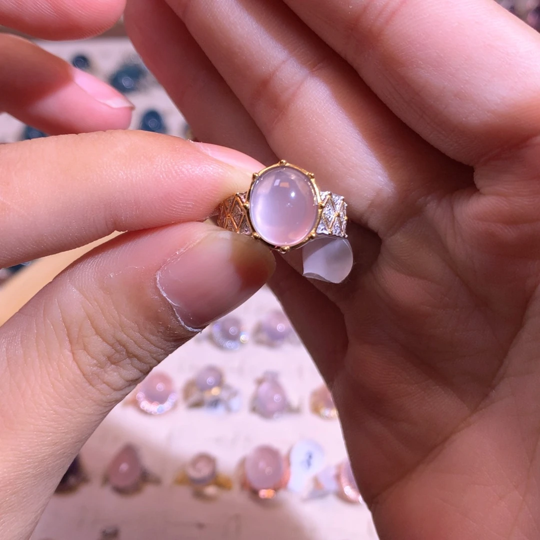 【闪购商品】水晶戒指银S925镶嵌涵**月戒指