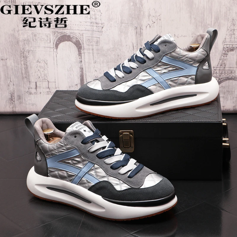 纪诗哲鞋子男款潮流低帮休闲鞋厚底内增高运动国潮男款低帮休闲鞋
