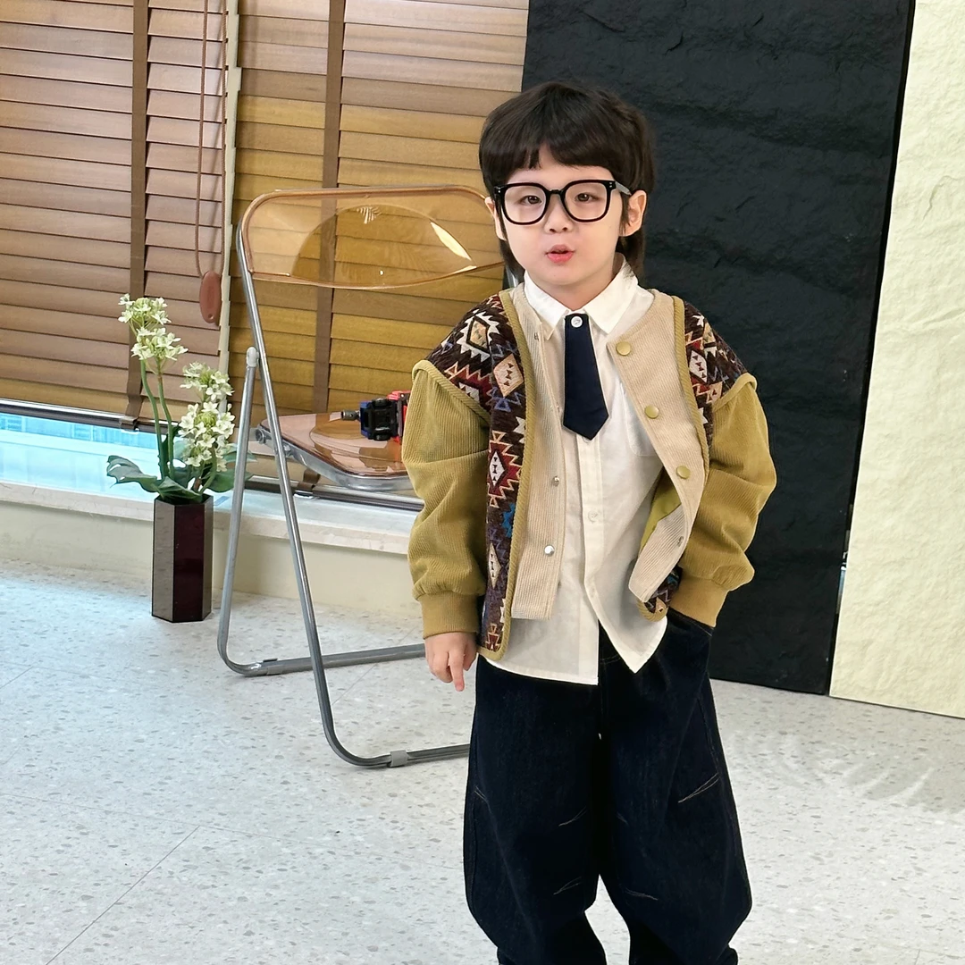 儿童外套2025秋季新款民族风时尚休闲百搭上衣秋装外套 MJQ256068