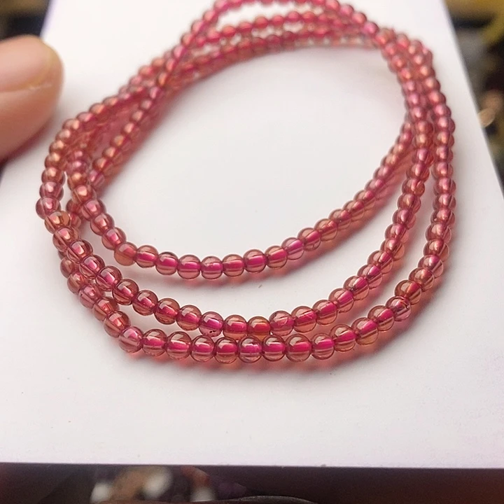石榴石手串未镶嵌3.1mm三圈高净