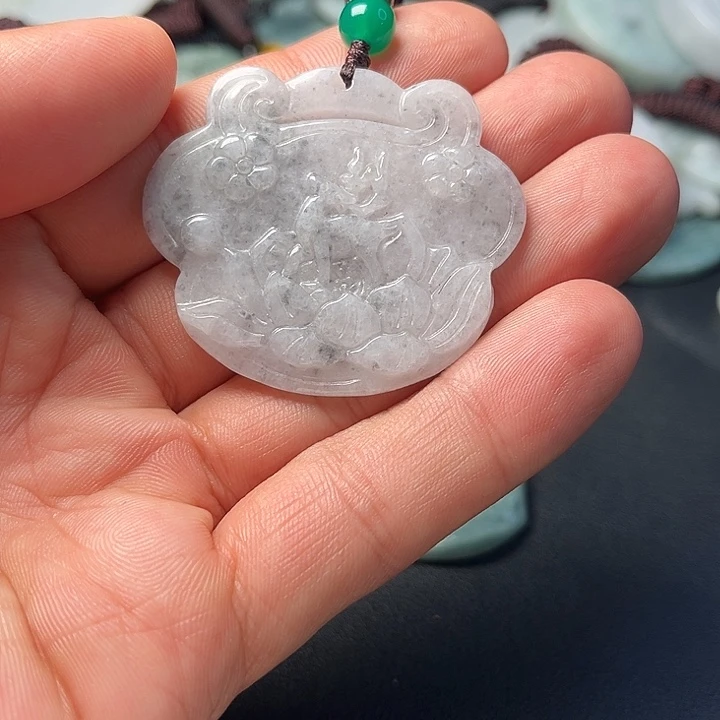 翡翠颈饰未镶嵌天然緬甸翡翠a貨掛件